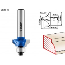 Фреза кромочная калевочная №1 19.0?7 мм радиус 3.2 мм ЗУБР Профессионал 28700-19