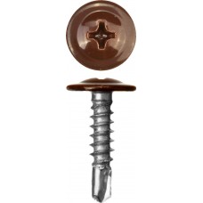 Саморез с пресс-шайбой и сверлом 16 х 4.2 мм, шоколадно-коричневый, 500 шт ЗУБР ПШМ-С 8017 300211-42-016-8017