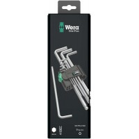 Набор Г-образных ключей 9 пр. хром с шаром 1.5/2/2.5/3/4/5/6/8/10 мм Hex-Plus SB серия 950/9 PKL 1 Wera WE-073391