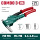 Комбинированный поворотный заклепочник Combo3-M6, 360°, 3 вида заклёпок, в кейсе KRAFTOOL 31178_z01