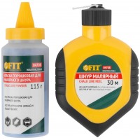 Шнур малярный отбойный, ABS пластиковый прорезиненный корпус 30 м + краска разметочная 115 гр. (04708)