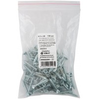 Шурупы оцинкованные, универсальные 4,5 х 30 100 шт Фасовка (20430-0)