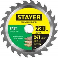 Диск пильный по дереву Fast, 230 x 32/30 мм, 24Т, быстрый рез STAYER 3680-230-32-24_z01