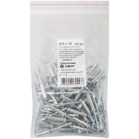 Заклепки вытяжные комбинированные, алюминий-сталь 4,0 х 18 100шт Фасовка (23648-0)