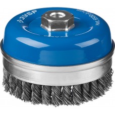 Щетка-крацовка чашечная усиленная для УШМ 120 мм, жгутированная стальная проволока 0.8 мм ЗУБР Профессионал 35271-120_z02