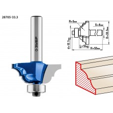 Фреза кромочная калевочная №4 33.3?13 мм радиус 5 мм ЗУБР Профессионал 28705-33.3