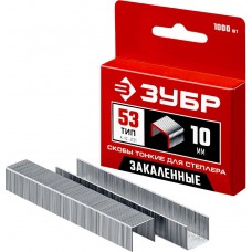 Скобы 10 мм, тип 53 (A/10/JT21), калибр 23GA, 1000 шт ЗУБР 31625-10