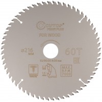 Диск пильный по дереву с тефлоновым покрытием 60Т, CUTOP Profi plus, 216 х 1,5/2,2 х 32/30/25,4/20 мм (75-21660Т)