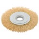 Корщетка-колесо, посадочный диаметр 22,2 мм, стальная латунированная волнистая проволока 125 мм, блистер (39076)