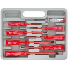 Отвертки изолированные 1000 В, CrV сталь, пластик. ручки, пластиковый кейс, набор 8 шт.+ 1 индикаторная (56127)