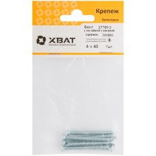 Винт с потайной головкой с полной резьбой оцинкованный DIN 965 4х40 7 шт.(фасовка) (27768-2)