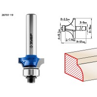 Фреза кромочная калевочная №1 19.0?7.4 мм радиус 3.2 мм ЗУБР Профессионал 28701-19