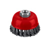 Щетка чашечная для УШМ 75 мм, жгутированная стальная проволока 0.5 мм, посадка М14 ЗУБР 35172-075