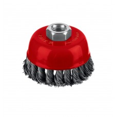 Щетка чашечная для УШМ 75 мм, жгутированная стальная проволока 0.5 мм, посадка М14 ЗУБР 35172-075