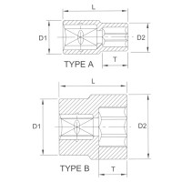 Головка торцевая 6гр. 9 мм 1/4