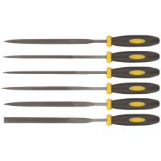 Надфили, прорезиненная ручка, 3х150/70 мм, 6 шт. (42172)