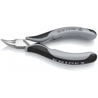 Плоскогубцы захватные для электроники ESD, круглые губки 45°, 115 мм, 2-комп антистатические ручки (KN-3542115ESD)