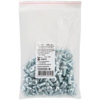 Винт с полуцилиндрич. головкой с полной резьбой оцинков. DIN 7985 5х12 100 шт Фасовка (27716-0)