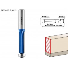 Фреза кромочная 12.7?38 мм с нижним подшипником 3 лезвия хвостовик 12 мм ЗУБР Профессионал 28728-12.7-38-12