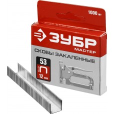 Скобы 12 мм, тип 53 (A/10/JT21), калибр 23GA, 1000 шт ЗУБР 31625-12