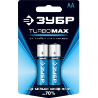 Батарейки алкалиновые TURBO-MAX, AA x 2, 1.5 В ЗУБР 59206-2C_z01