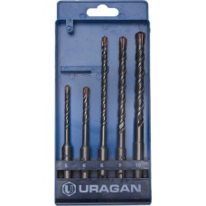Буры SDS-plus набор URAGAN 5 шт: 5х110 6х110 6х160 8х160 10х160 мм 901-25554-H5  