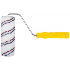 Валик микроволокно, белый с красной и синей полосками, диам. 40/63 мм; ворс 12 мм, 180 мм (01843)