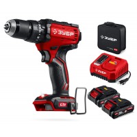 Дрель-шуруповерт ударная бесщеточная 20 В 65 Н·м 2 АКБ LMS 2 А·ч сумка ЗУБР ДБУ-65-22