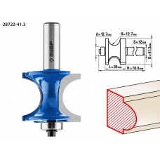 Фреза полустержневая 41.3?35 мм с подшипником радиус 12.7 мм ЗУБР Профессионал 28722-41.3