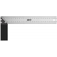 Угольник столярный, рифленая шкала, алюминиевое основание 300 мм (19462)