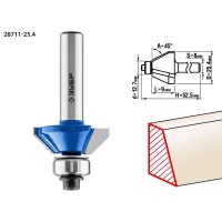 Фреза кромочная калевочная фасочная №9 25.4?8 мм ЗУБР Профессионал 28711-25.4