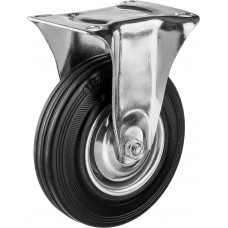 Колесо неповоротное d 125 мм, г/п 100 кг, игольчатый подшипник, резина/металл ЗУБР Профессионал 30936-125-F