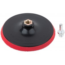 Диск шлифовальный с липучкой, гайка М14 + переходник для дрели, 150x10 мм (39622)