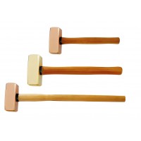 Кувалда тупоносая 1,5 кг BeCu рукоятка дерево искробезопасная 191I-1006, HORTZ