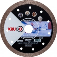 Диск алмазныйТурбо ТF по керамике для УШМ 150 x 1.4 x 22.23 x 10mm KRUGO (RTF06A)