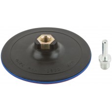 Диск шлифовальный с липучкой, гайка М14 + переходник для дрели, 125х3 мм (39620М)