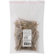 Шурупы желтопассированные, универсальные 4,5 х 60 100 шт Фасовка (21460-0)