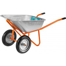 Строительная тачка двухколесная 110 л 200 кг пневматические колеса СИБИН СТ-22 39905_z01