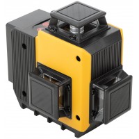 Уровень лазерный самоуспокаивающийся аккумуляторный Li-Ion, мультипризменный 3х360°, зеленый луч, диапазон 20 м, кейс (18670)