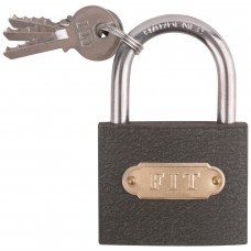 Замок навесной железный 60х48 мм, стальная дужка 7,5 мм (67163)