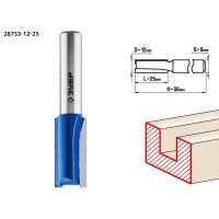 Фреза пазовая прямая 12?25 мм хвостовик 8 мм ЗУБР Профессионал 28753-12-25