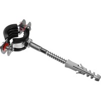 Хомут трубный с сантехнической шпилькой и дюбелем 1/2