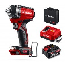 Гайковерт ударный бесщеточный 20 В 500 Н·м 1 АКБ LMS 4 А·ч сумка ЗУБР ГБУ-500-41