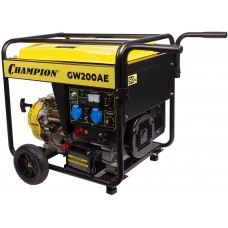 Генератор бенз.сварочный CHAMPION GW200AE (140А ПВ50% 4,5/5кВт 15лс 85,5кг эл.стартер, колеса) (GW200AE)