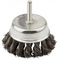 Корщетка чашечная, со шпилькой, стальная витая проволока 75 мм (38478)