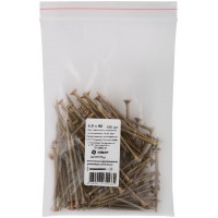 Шурупы желтопассированные, универсальные 4 х 60 100 шт Фасовка (21360-0)