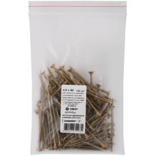 Шурупы желтопассированные, универсальные 4 х 60 100 шт Фасовка (21360-0)