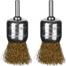 Щетки кистевые для дрели 30 мм, витая стальная латунированная проволока 0.3 мм, набор ЗУБР Профессионал 35225-30-H2_z02  