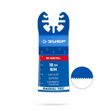 Полотно пильное BIM 35 x 40 мм, 18TPI, универсальный чистый рез: металл, твердое дерево, пластик ЗУБР UniLock 15550-35-40