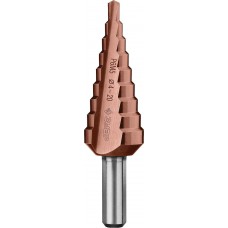 Ступенчатое сверло 4-20 мм, 9 ступеней, сталь Р6М5, кобальтовое покрытие Кобальт ЗУБР Профессионал 29672-4-20-9_z01